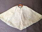 Vtg Ann Taylor 100% Leather/suede ruffled Tan Poncho Size XS/S boho western