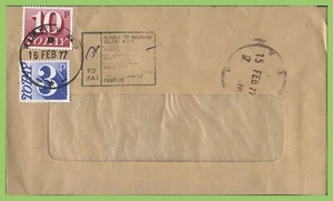 G.B. 1977 Window envelope with 10p and 3p postage dues - Imagen 1 de 1
