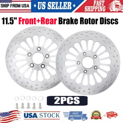 11.5"Brake Disc Rotor（Front+Rear）For Harley Davidson Softail Touring Sportster Foto 1 de 4