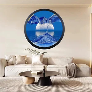 NEW Sand Art Liquid Motion Moving Sand Wall Mounted 360° Sandscape Decor Round - Picture 1 of 16