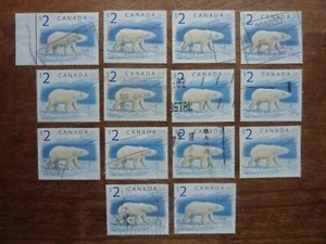 CANADA 14 x two dollar $2 POLAR BEAR definitive - USED off paper - S.G. 1759 - Picture 1 of 2