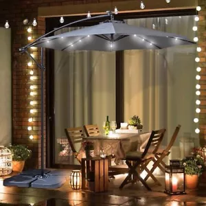 Neo Parasol LED Lights 3M Garden Outdoor Freestanding Cantilever Hanging Umbrell - Picture 1 of 51