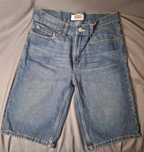 Levis 505 Shorts Regular Fit Boys Youth Denim 16 Reg 28 Waist Medium Blue Wash - Picture 1 of 4