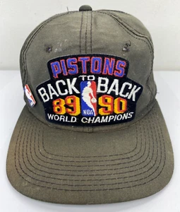 Vintage Detroit Pistons Back to Back 89 90 World Champions MLB SnapBack Hat Pin - Picture 1 of 19