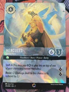 Tarjeta Hércules Héroe Divino 215/204 Lorcana Encantada Rise of the Floodborn - Imagen 1 de 4