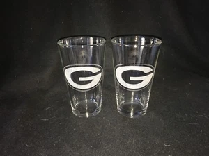 Green Bay Packers Hand Etched (with a Dremel) Pint Glasses! - Picture 1 of 1