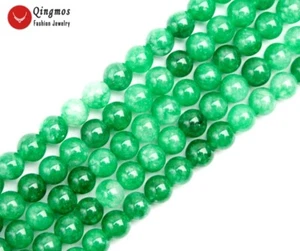 Drak Green 6mm Round Natural Jade Stone Beads for Jewelry Making DIY 15" los809 - Picture 1 of 6