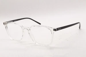 RAY-BAN RB 7185 5943 BLACK CLEAR AUTHENTIC FRAMES EYEGLASSES 52-18 - Picture 1 of 3