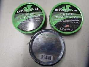 Griffin Mink Oil Leather Conditioner Leather Softener Water Repellent 3 Count - Picture 1 of 1
