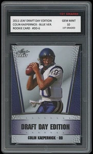 COLIN KAEPERNICK 2011 LEAF DRAFT DAY BLUE VERSION 1ST GRADED 10 ROOKIE CARD RC - Picture 1 of 1