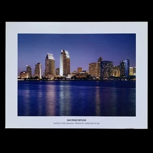 SAN DIEGO SKYLINE Glossy Printed Poster Art Pacific Ocean 18”x24” NOS 2012 - Picture 1 of 2