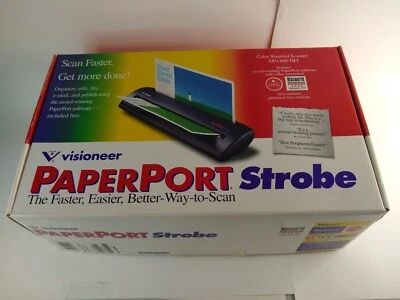 New In Box Vintage Visioneer Paperport Strobe S-10 Portable Scanner Color - Image 1 of 4