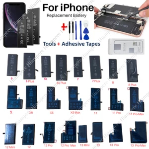 For iPhone 6 7 8 XR XS 11 12 13 Pro High Capacity Replacement Battery +Tool Lot - Picture 1 of 8