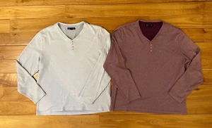 Lot of 2 ~ Men's Gray & Burgundy Casual Tops ~ Size L ~ International Concepts - Picture 1 of 5