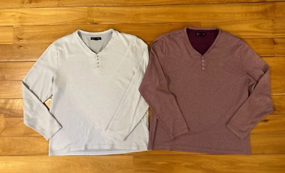 Lot of 2 ~ Men's Gray & Burgundy Casual Tops ~ Size L ~ International Concepts - Image 1 of 4