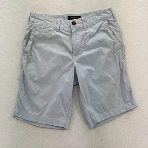 American Eagle Shorts Mens 28 Classic Length Chino Blue Striped Flat Front 10" - Picture 1 of 11