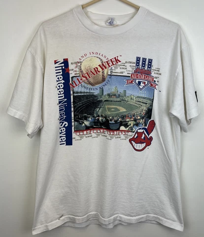 Vintage Cleveland Indians All Star Game Tshirt 1997 Starter Distressed Stains L Cover