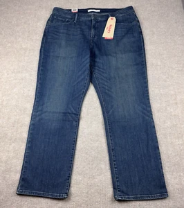 Levi's 314 Jeans Shaping Straight Womens Size 20W Blue Stretch Denim 36X30 NEW - Picture 1 of 17