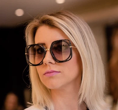 Nuevas gafas de sol Christian DIOR DIRECTION 2M21I monturas negras y doradas lentes azules desvanecidas Foto 1 de 3