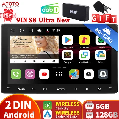 ATOTO S8 9" 2DIN DAB+ Autoradio 6G+128G 4G LTE CarPlay senza fili & Android Auto - Immagine 1 di 4