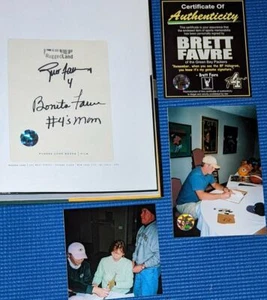 Dual signed Brett Favre "4" and Bonita Favre "#4's Mom" Autographed FAVRE book i - Picture 1 of 3