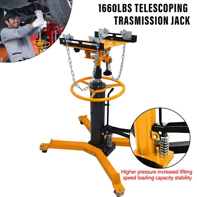 Gato de transmisión hidráulica 2 etapas 1322-1660LBS capacidad rueda giratoria 360° Foto 1 de 4