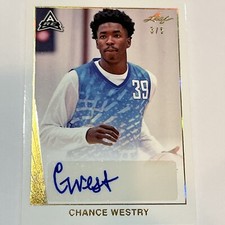Chance Westry 3/5 Gold 2021-22 Leaf Memories 1990 Auto #BA-CW1 Auto