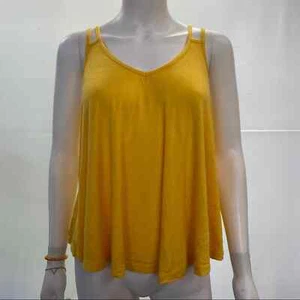 Gelbes gelbes Damen-Tanktop mit Doppelträgern - Bild 1 von 8