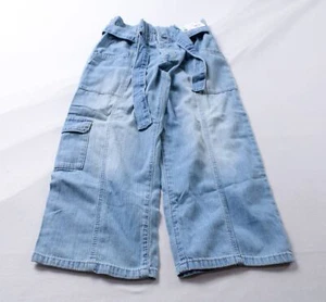 OshKosh B'gosh Girl's Tie Waist Paperbag Cargo Pants EJ3 Blue Size 8 NWT - Picture 1 of 3