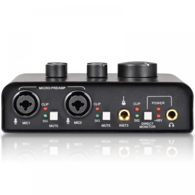 Citronic USB Audio Interface 2 Microphone 1 Instrument Monitor Record Audiobox - Image 1 of 4