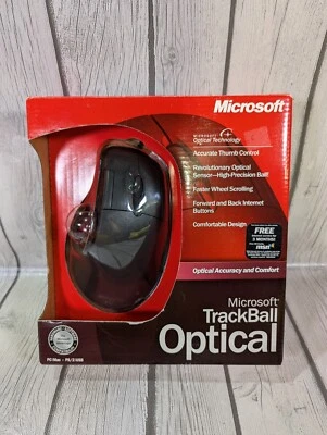 Vintage Microsoft TrackBall Optical Mouse Accuracy Comfort PC Mac X08-70346 - Image 1 of 4