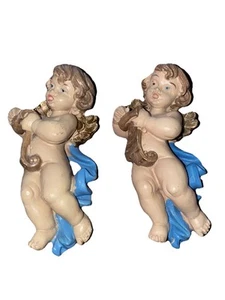 "Juego de 2 adornos vintage de ángel de Navidad o decoración de pared 5""" - Imagen 1 de 2
