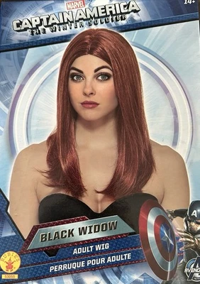 Black Widow Adult Size Wig Captain America Winter Solder Rubies New In Box - Image 1 of 2