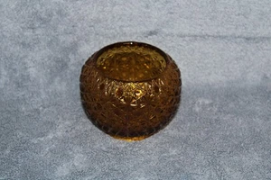 Vintage LG Wright Glass Daisy & Button Trinket Candy Bowl Aqua Blue Home Decor - Picture 1 of 3