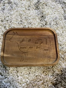TAGLIERE VINTAGE LEGNO MANZO TAGLIERE MANZO BISTECCA LEGNO ESPOSITORE CASALE VASSOIO DECORAZIONE - Foto 1 di 2