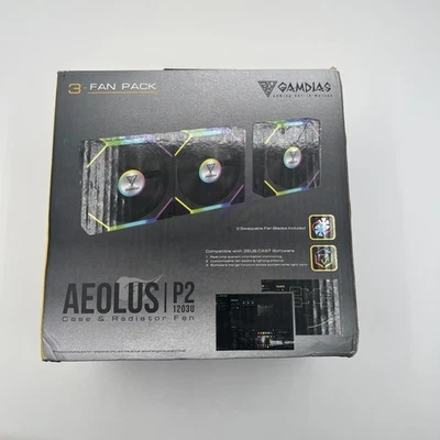 Gamdias 3-Fan Pack Aeolus P2 1203U Case and Radiator Fan Open Box Light Use - Image 1 of 4