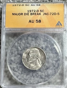 1972-D 5C Major Die Break JNC-72-D - Picture 1 of 3