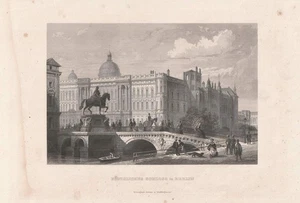 c1850 Berlin * Königliches Schloss * Berliner Stadtschloss Stahlstich-Ansicht - Imagen 1 de 1