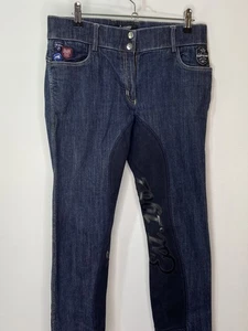 HORZE ladies size USA30 Jeans blue stretch denim riding pants The Nordic Team - Picture 1 of 17