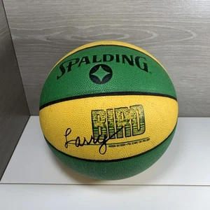 Vintage Spalding Larry Bird NBA Superstar Basketball Official Size Green Yellow - Bild 1 von 9