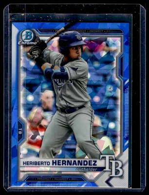 2021 Bowman Draft Sapphire Edition #BDC-100 Heriberto Hernandez Tampa Bay Rays - Image 1 of 2