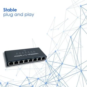 Fast speed 1000Mbps Ethernet Cable Divider Connectors Supports 7 Devices - Afbeelding 1 van 8