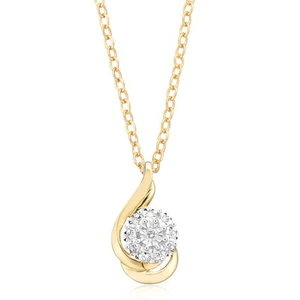 Zamel's 9ct Yellow Gold Round Brilliant Cut 0.05 CT of Diamonds Pendant - Picture 1 of 1
