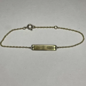 Vintage 925 Sterling Silver Gold Plated ID Engravable Bracelet 1.3g 6.5-7.5” - Picture 1 of 4
