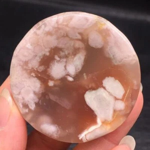 Natural Cherry Blossom Agate Quartz Crystal Carved Bowl Healing Decoration 1pc - Picture 1 of 17