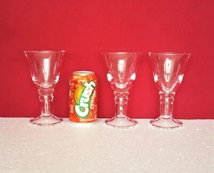 Wine Glass Goblet Drinking Glass 3 pc Set Clear Blown Glass Heavy Chunky Design - Picture 1 of 6
