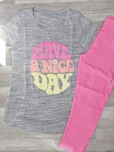 NWT Justice Girls Outfit Have a Nice Day Top/Capri Leggings Size 12 (12) - Picture 1 of 1