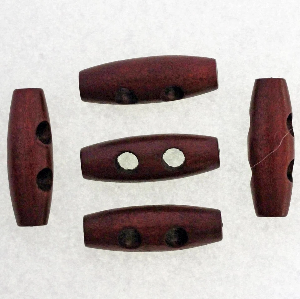 Bouton Buchette en Bois Marron  35mm - Lot de 10 mercerie Couture - Photo 1/1