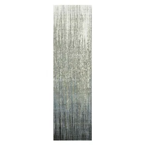 2'6"x10'2" Gray Pure Wool Hand Knotted Modern Ombre Design Runner Rug R75184 - Picture 1 of 7