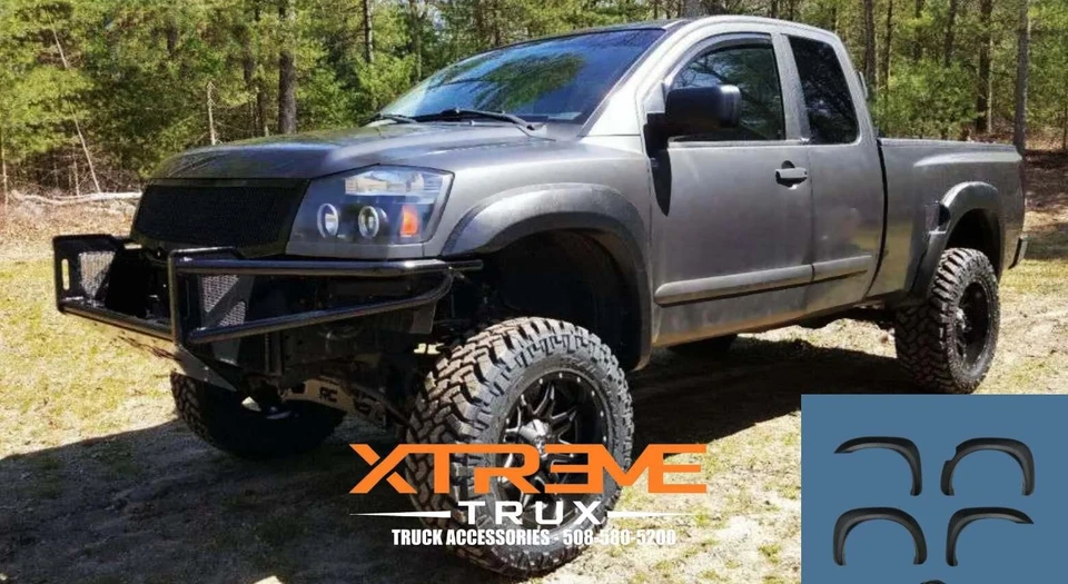 Conjunto de alargadores de para-lama estendidos texturizados Nissan Titan 2004-2015 sem caixa de bloqueio - Imagem 1 de 4